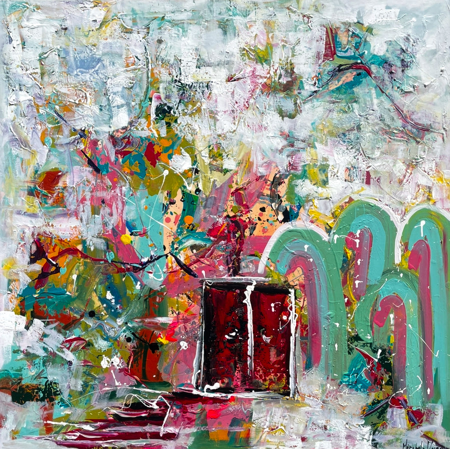 “Red Door” - 120x120cm - Original on Gallery canvas